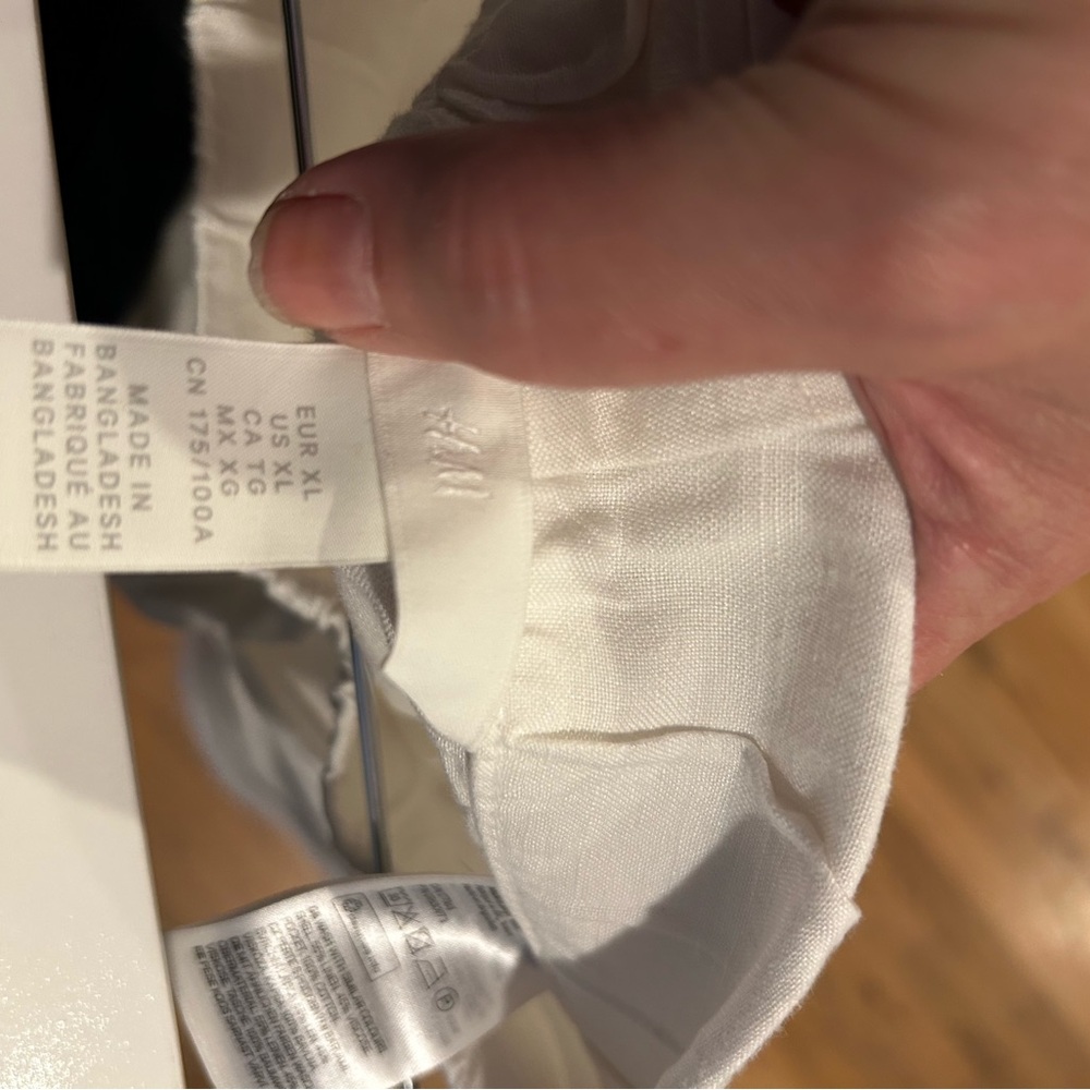 H&M White Wide-Leg linen blend Pants - Picture 6 of 6